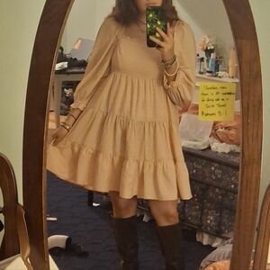 Forever 21 Light Pink Puff Sleeve Mini Dress